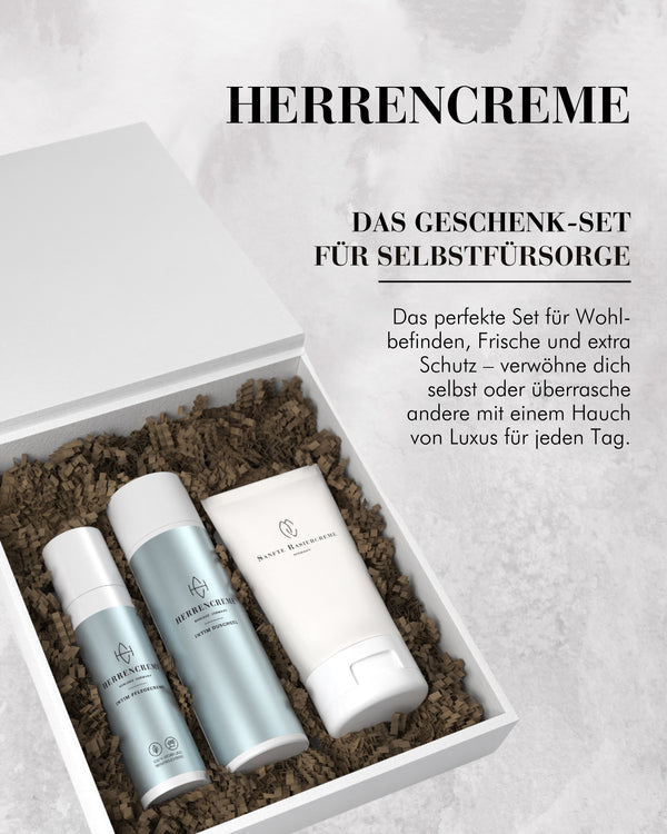 Geschenkset für Männer zur optimalen Pflege - Herrencreme Intimpflege-Set & Rasiercreme