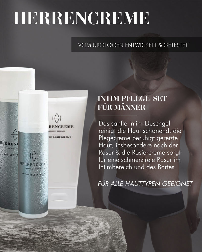 Geschenkset für Männer zur optimalen Pflege - Herrencreme Intimpflege-Set & Rasiercreme