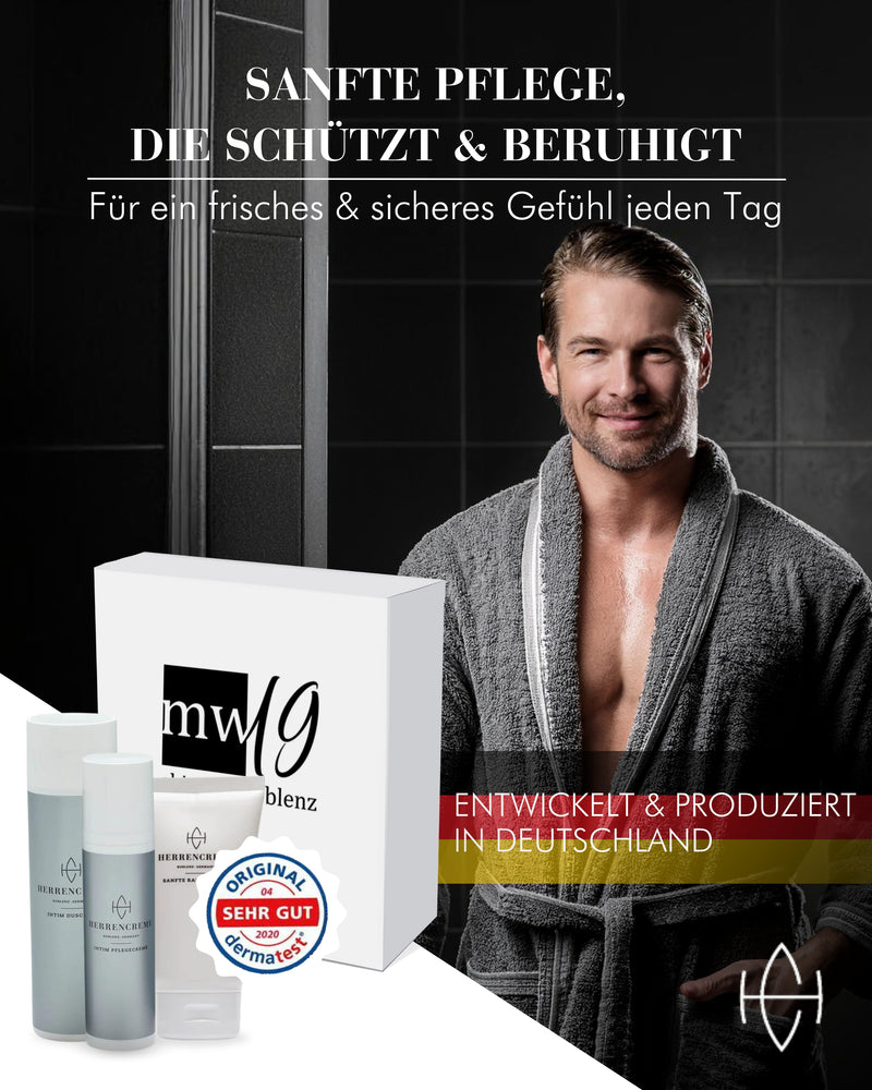 Geschenkset für Männer zur optimalen Pflege - Herrencreme Intimpflege-Set & Rasiercreme