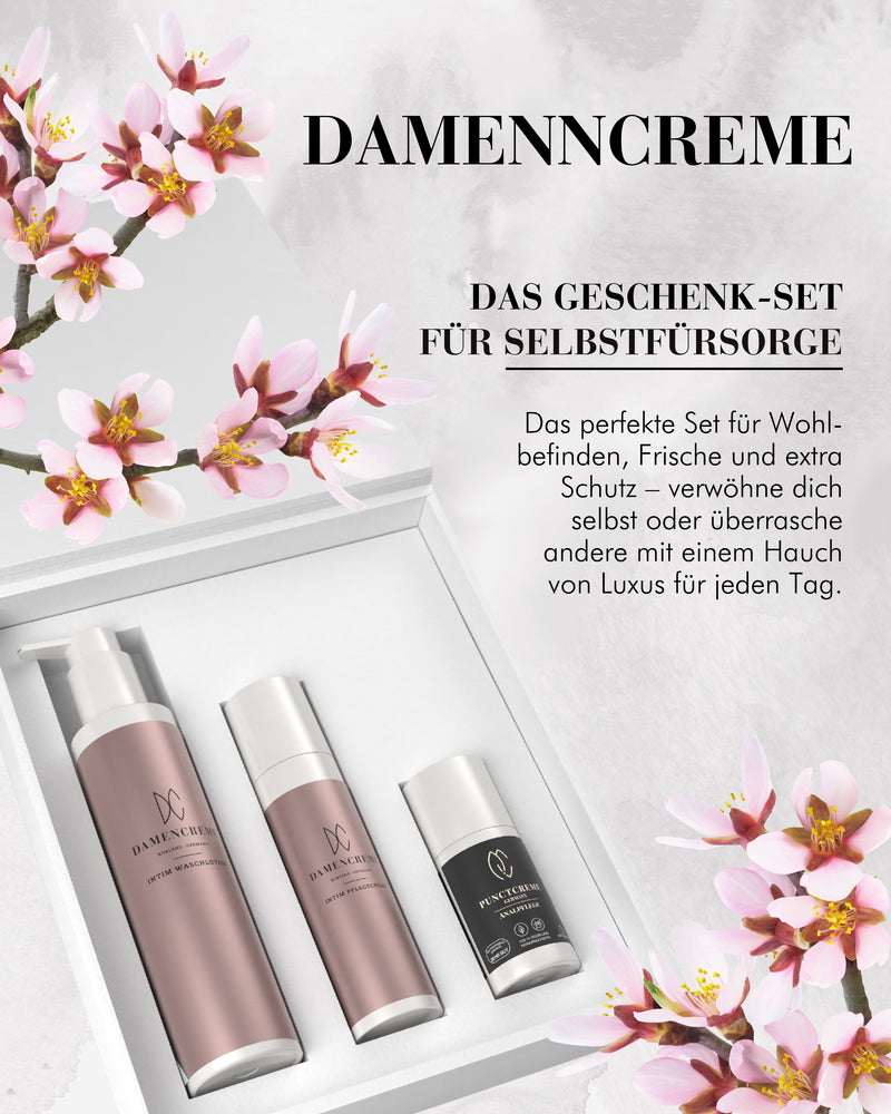 Geschenkset für Frauen zur optimalen Pflege - Damencreme Intimpflege-Set & Punctcreme