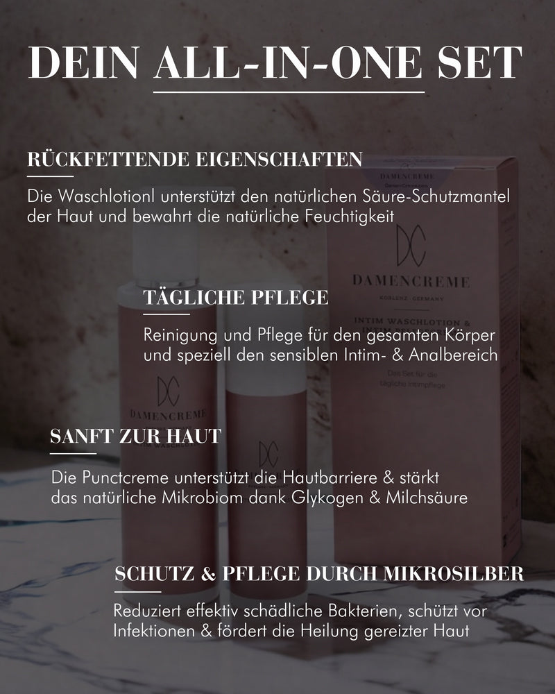 Geschenkset für Frauen zur optimalen Pflege - Damencreme Intimpflege-Set & Punctcreme