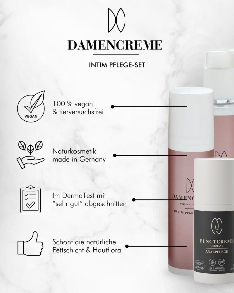 Geschenkset für Frauen zur optimalen Pflege - Damencreme Intimpflege-Set & Punctcreme